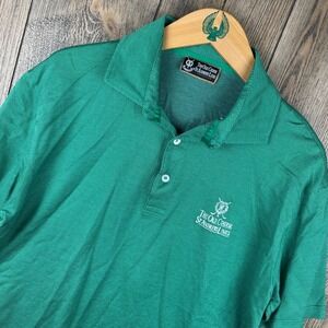 The Old Course St Andrews Links Scotland Green Golf Polo Shirt Mens Large